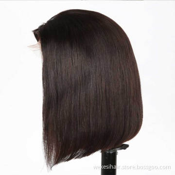 Brazilian Natural Human Hair Wigs Short Bob Cut Straight Virgin Single Donor Raw Human Hair Brazilian 13x4 Lace Frontal Bob Wig